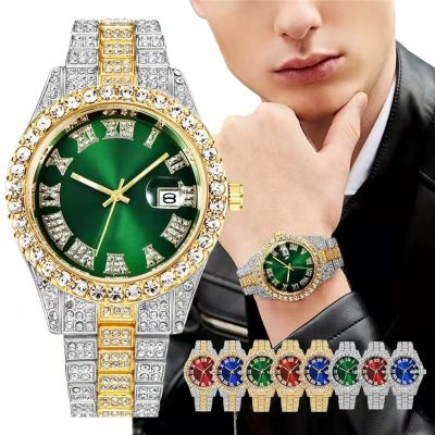 High quality luxury fashion high-end Mantianxing diamond steel belt Men’s quartz watch Boy business sports clock retro
