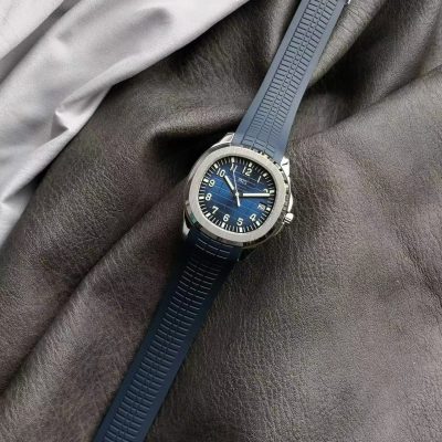 Luxury MZS Aquanaut 5168G Men’s Watch Ultra-Thin Blue Dial Rubber Strap White Gold The Best 324 Movement Automatic Waterproof