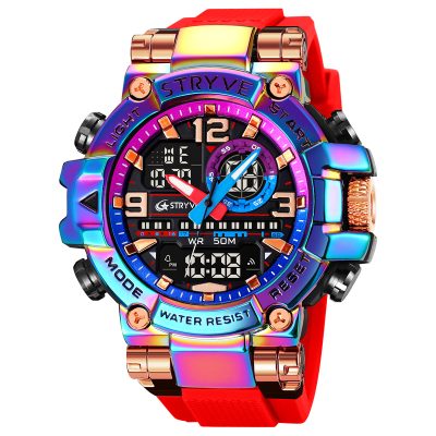 New STRYVE Watch for Men’s High Quality Digital-Analog Dual Movement 5ATM Waterproof Watches Fashion Sports Men’s Watch 8025