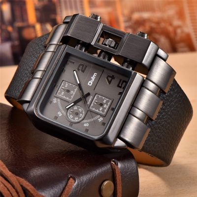 Oulm 3364 Casual Wristwatch Square Dial Wide Strap Men’s Quartz Watch Luxury Brand Male Clock Super Big Men Watches montre homme