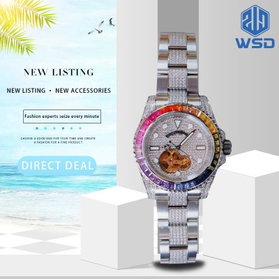 Stainless Steel Diamond Inlaid Zircon Waterproof Fashion Watch Women Luxury Brand Quartz Watch Casual Sapphire GlassClock Watch